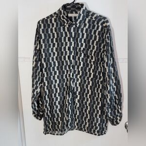 Expressions Worldwide Vintage Silk Men's  Button Up Top Size Small